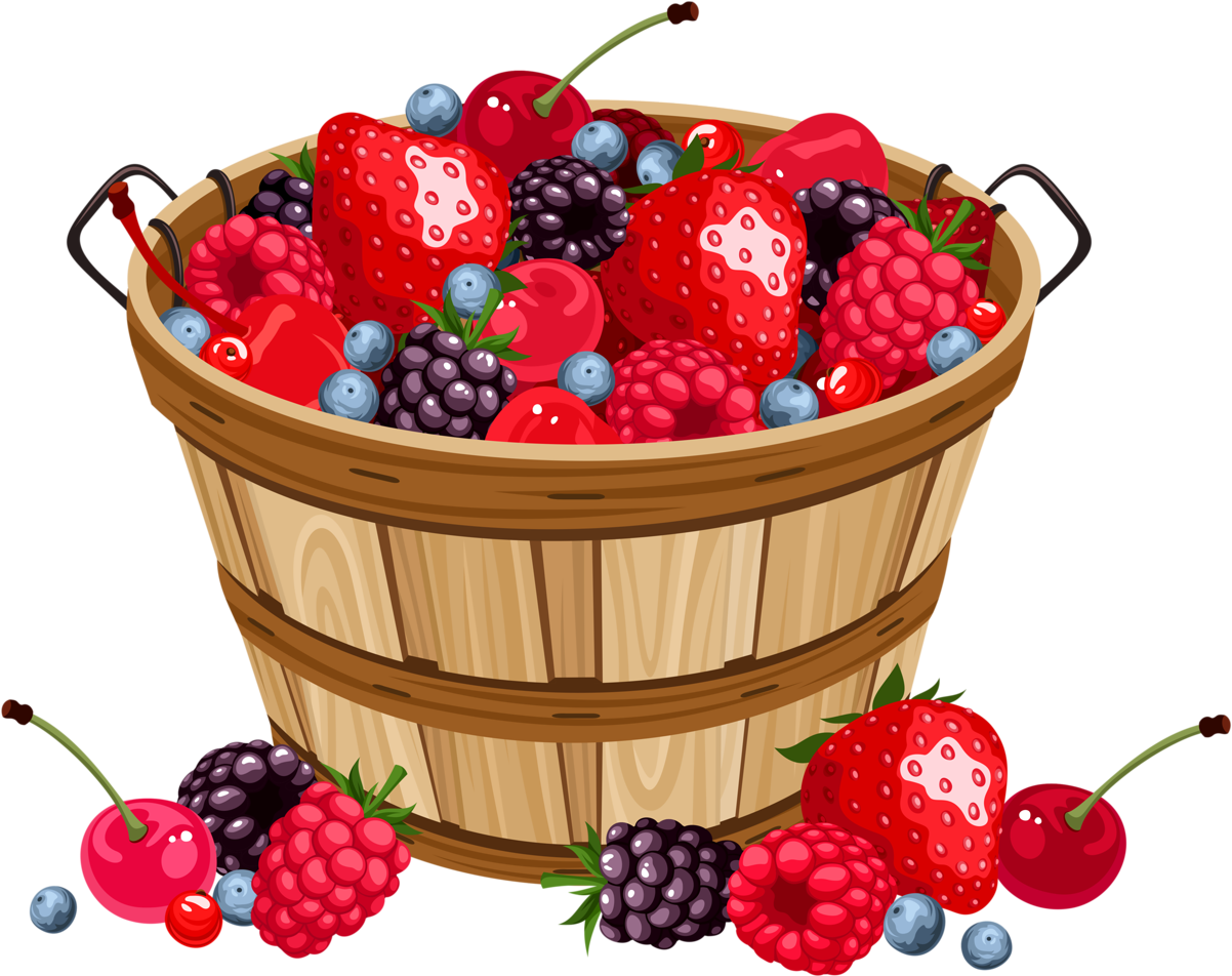 Fruit Basket - Strawberry Basket Clipart (1280x956)