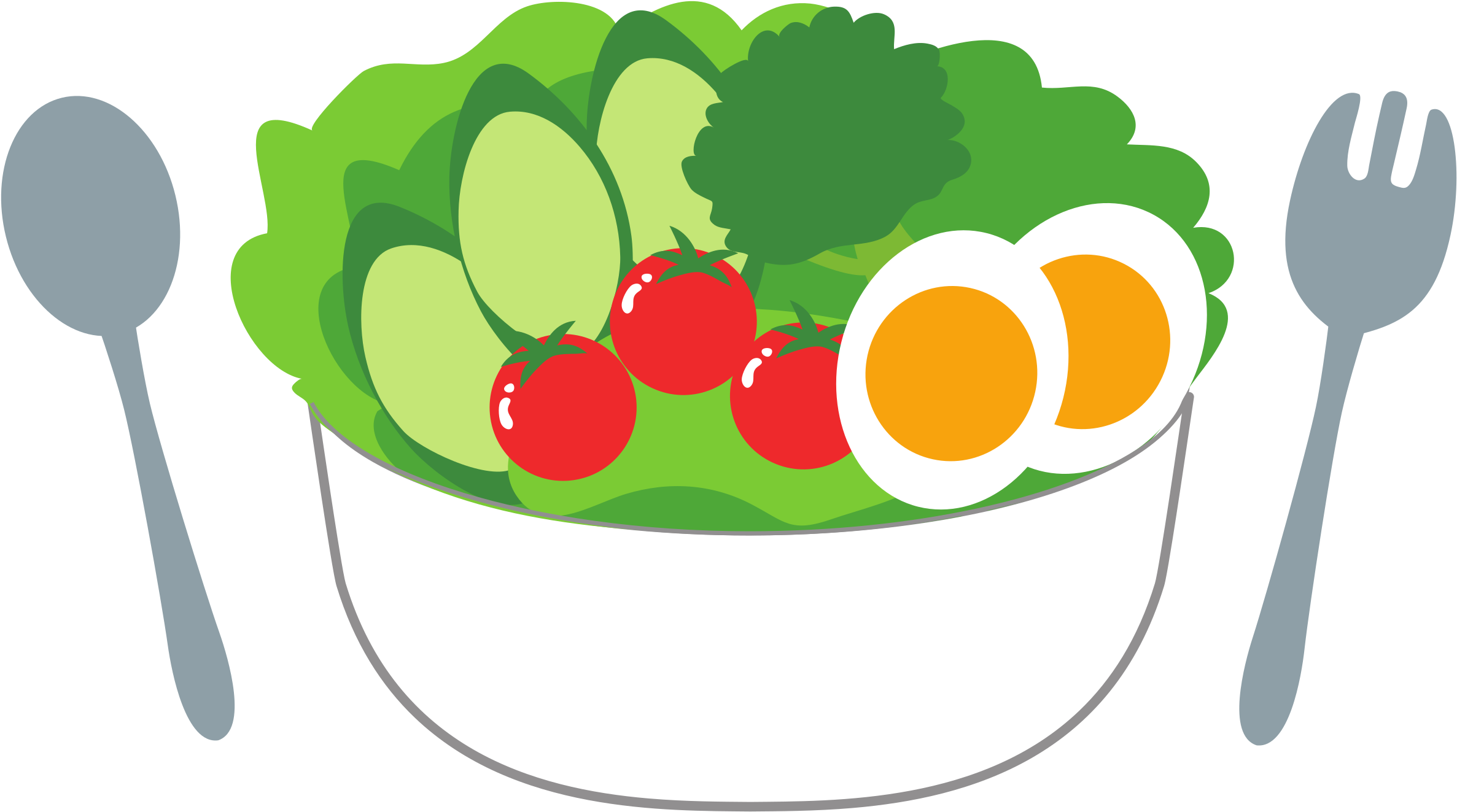 With Fresh Tomatoes, Cucumber And Eggs - Salad Transparent Clip Art (2400x1350)