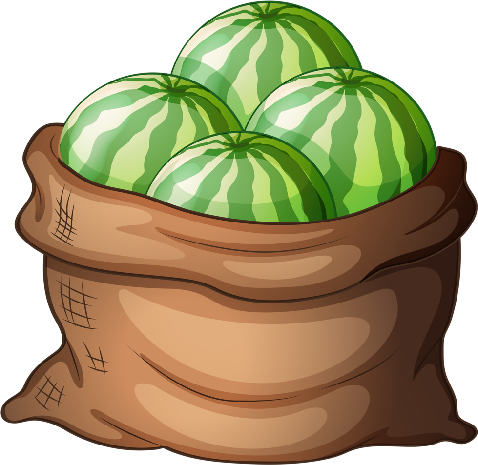 Buy A Sack Of Fresh Watermelons By Interactimages On - Clipart Of Watermelon In Ground (1024x991)