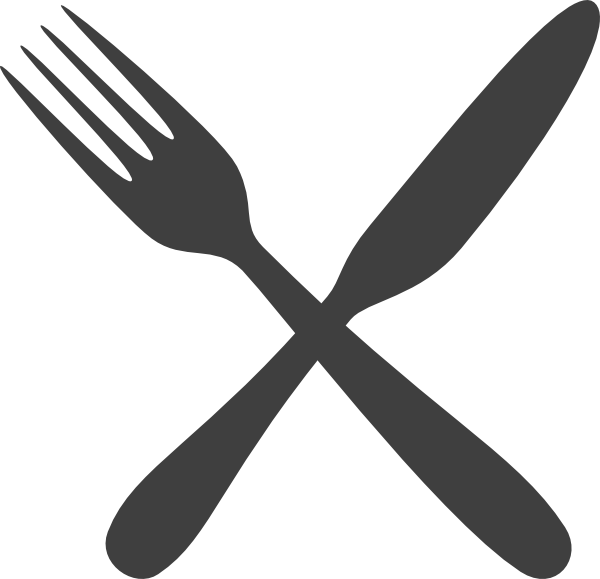 Gray Silverware Clip Art At Clker - Fork And Knife Clipart (600x579)