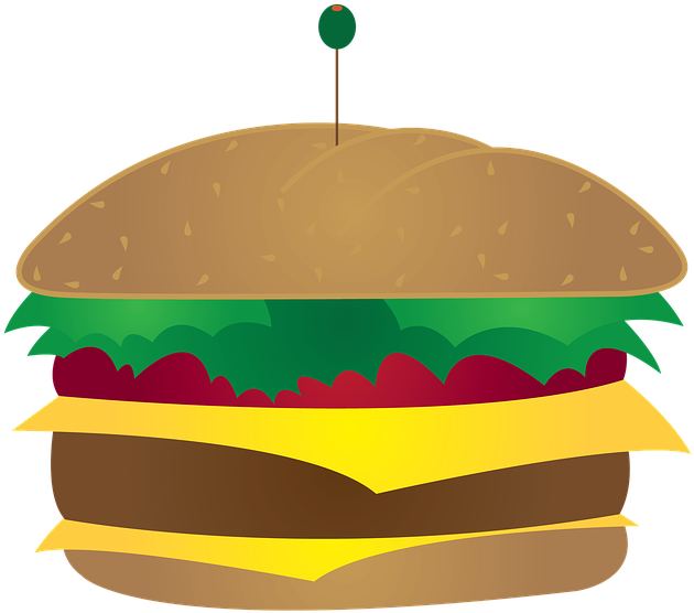 Burger Clipart Transparent Food - Burger Illustration Png (723x720)