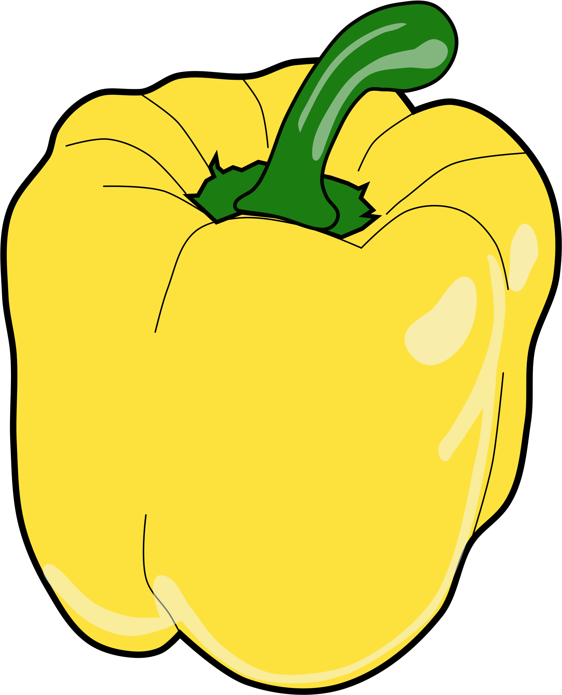 Sweet Peeper - Yellow Bell Pepper Clipart (2400x2400)
