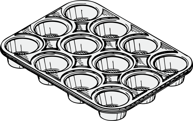 Clip Art Tags - Muffin Pan Clipart (800x503)