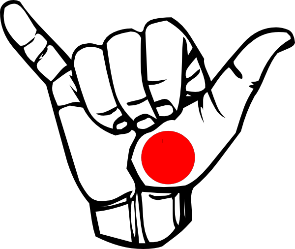 Japan 3 Clip Art At Vector Clip Art - Hang Loose Hand Sign (600x506)