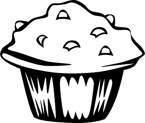Muffin Fast Food Bakery Dessert Bread Snac - Black And White Muffin (500x423)