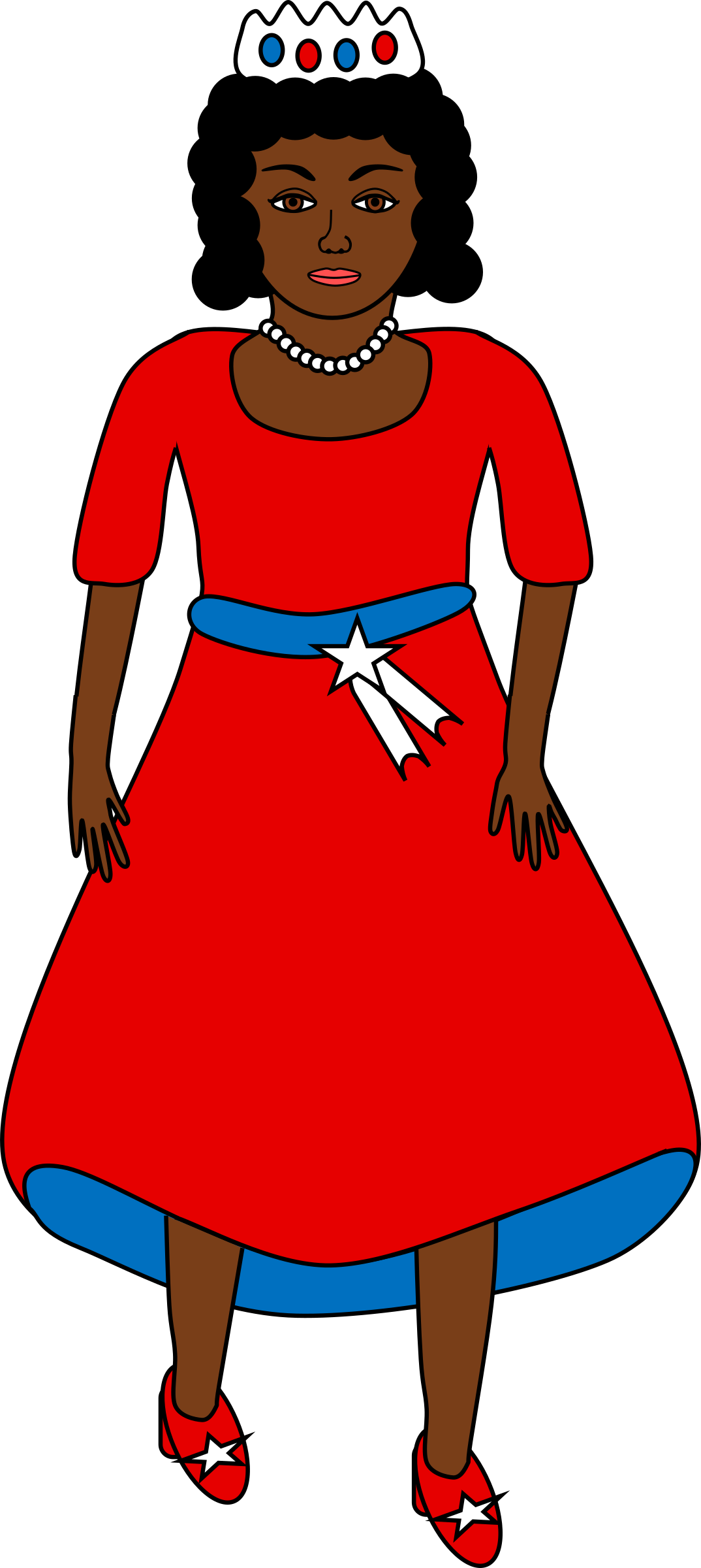 African American Queen Clip Art - Independence Day Black African American (1074x2400)