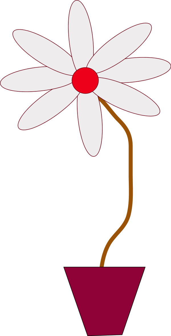 Flower In A Pot - Clip Art (600x1177)