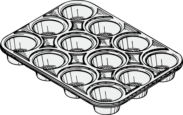 Muffin Pan Tin Dozen Baking Cooking Kitchen - Muffin Pan Clipart (640x401)