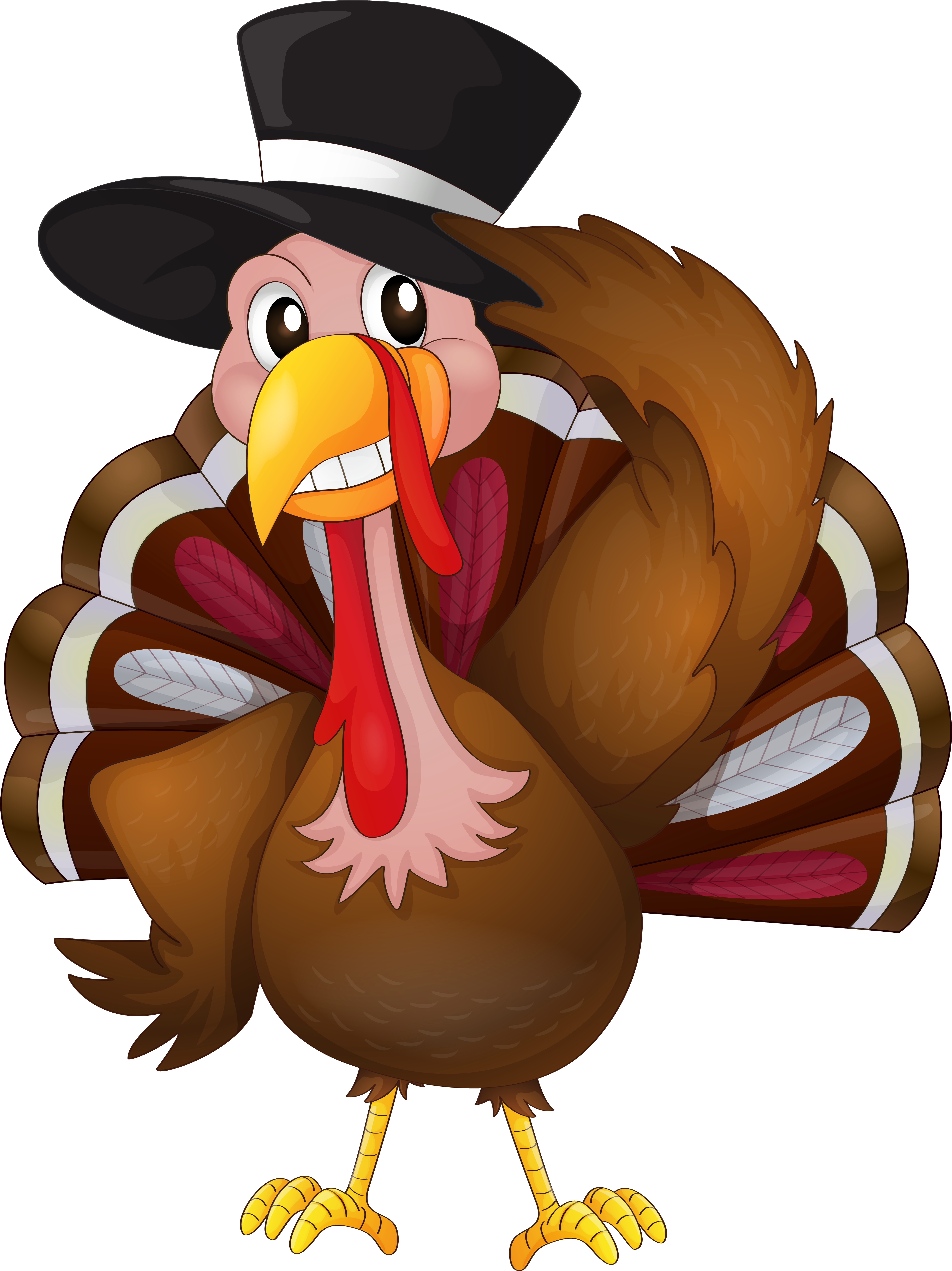 Thanksgiving Turkey With Hat Png Clip Art Image - Thanksgiving Turkey Clipart Png (4855x6479)