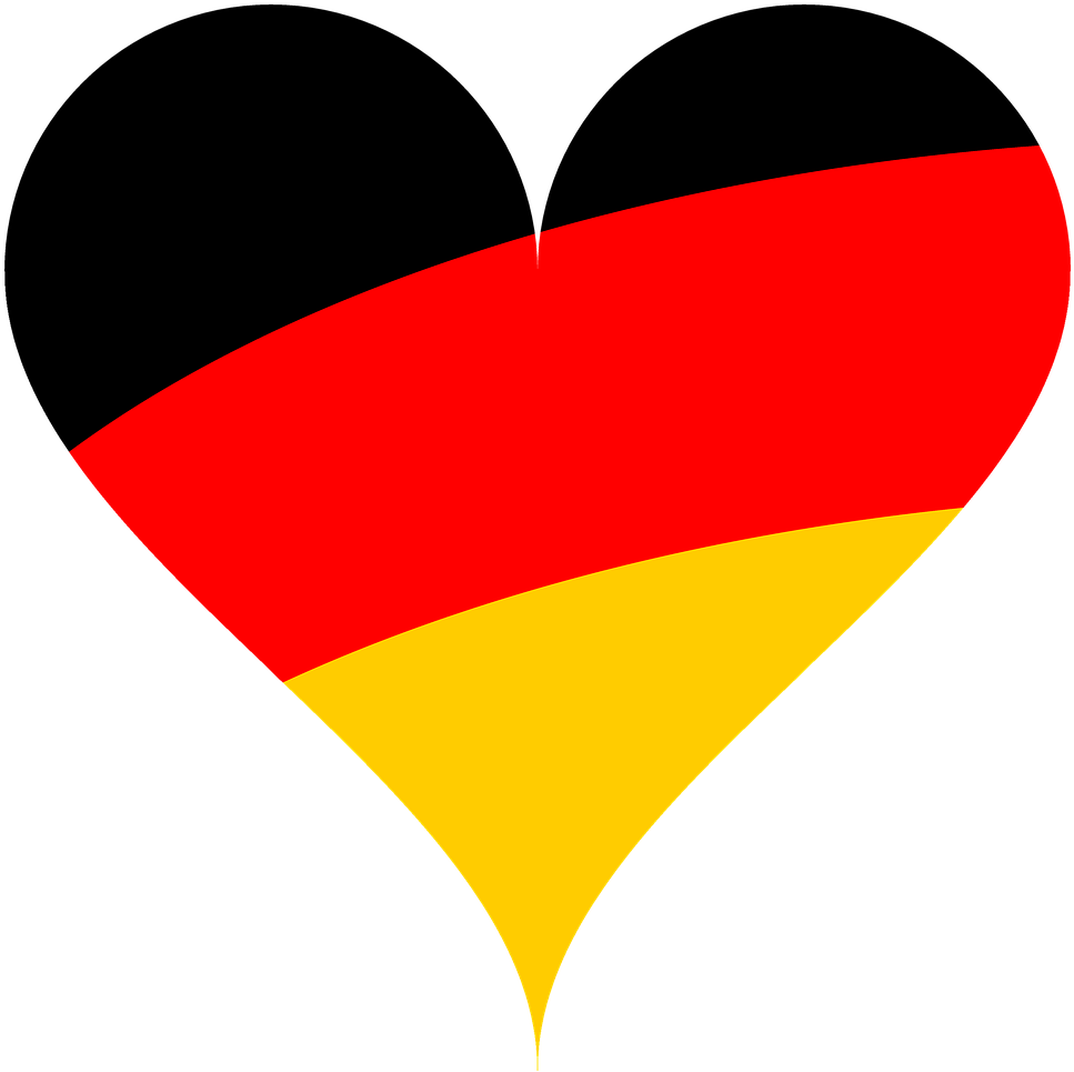 German Clipart Bendera - German Flag Love Heart (1280x1280)