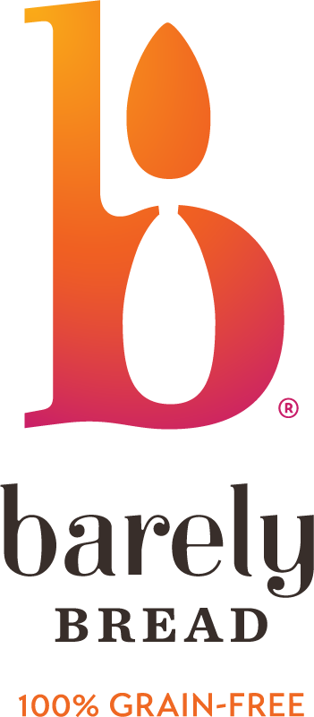 Barely Bread Products Are 100% Grain Free, Gluten Free, - Barely Bread Logo (351x801)
