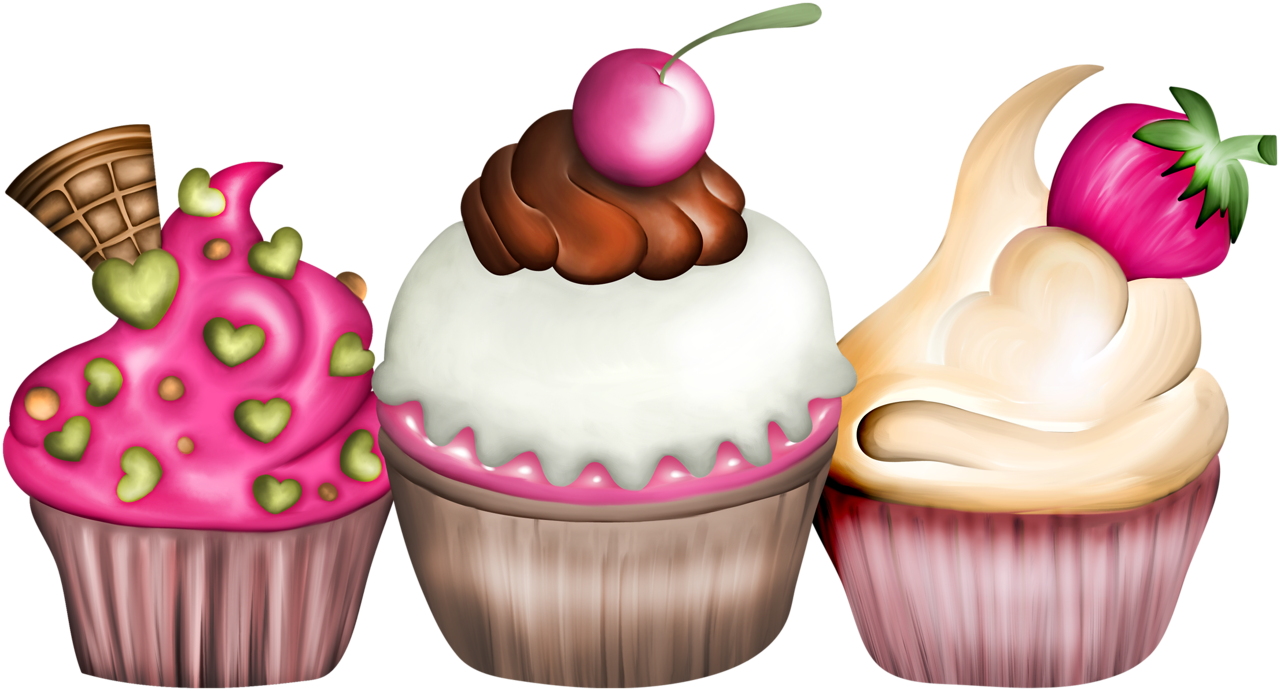 Mis Laminas Para Decoupage - Beautiful Cup Cakes Clip Art (1280x691)