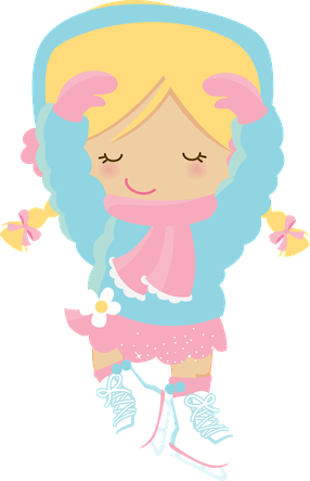 Zwd Ice Skaters - Girly Winter Clipart (286x443)