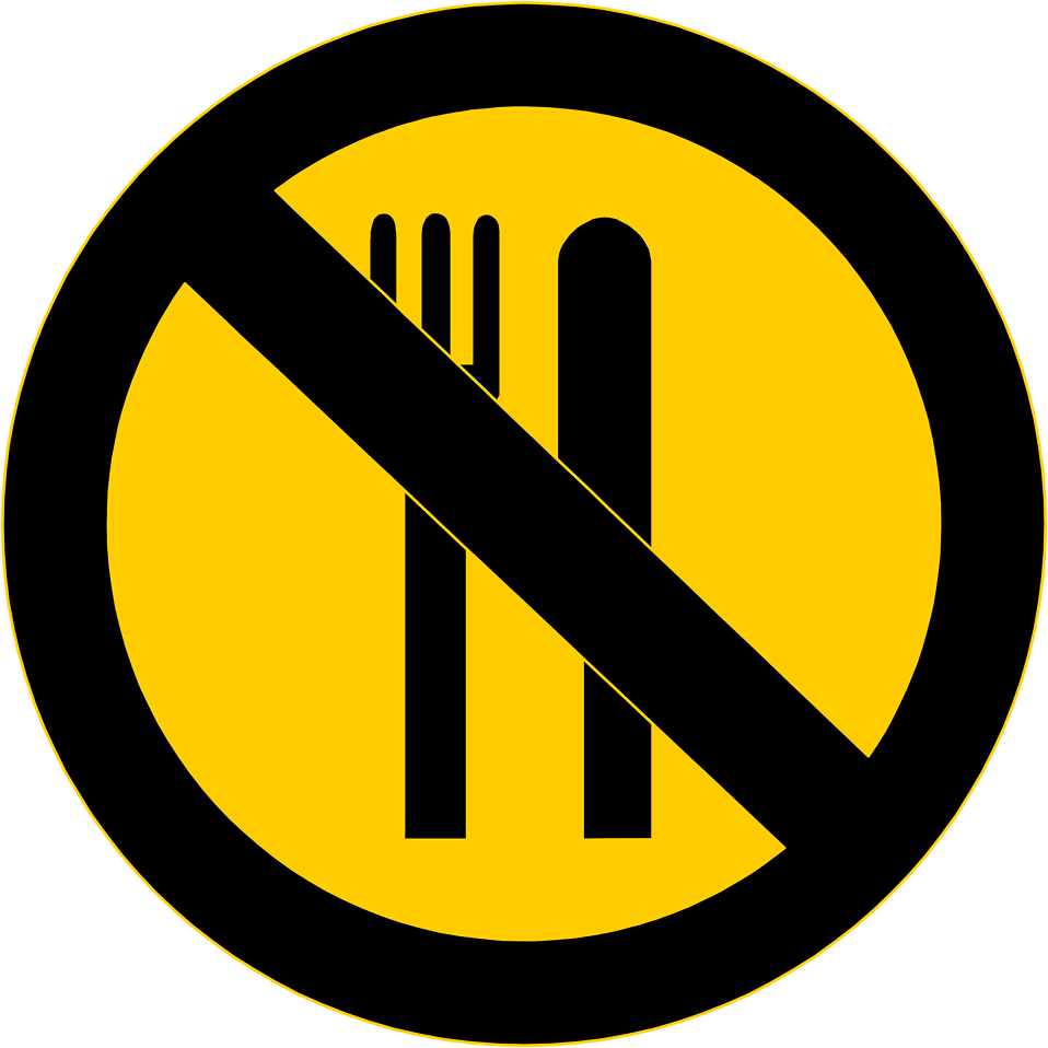 No Eating - Warning Sign For Food (958x958)