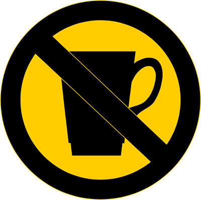 No Food Or Drink Sign Clipart - No Drinks Clip Art (400x399)