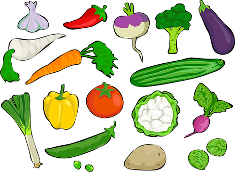 Bell Pepper Broccoli Brussels Sprouts Carr - Vegetables Clipart (463x340)