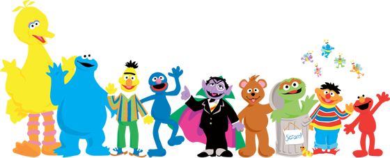 28 Collection Of Sesame Street Clipart Png - Sesame Street Characters Vector (560x227)