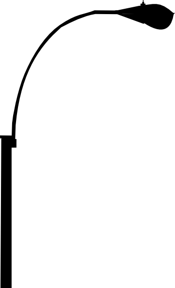 Single Street Light Clip Art At Clker - Street Light Silhouette Png (360x592)