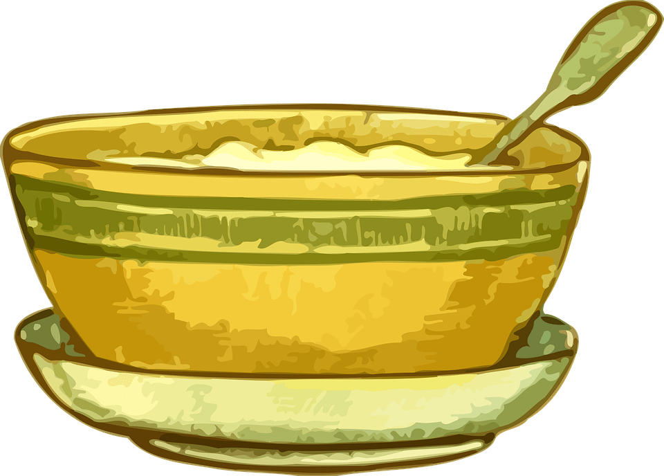 Bowl With Porridge Public Domain Vectors - Bowl Of Porridge Clipart (960x688)