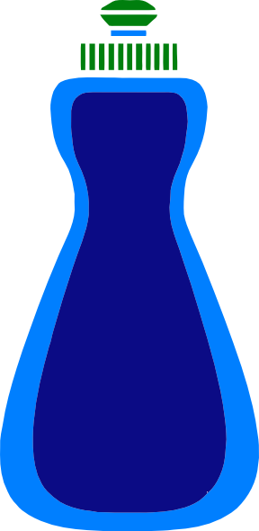 Dish Soap Cliparts - Blue Bottle Clip Art (500x1000)