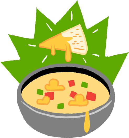The Never-ending Cycle Of Queso Enjoyment - Chip And Dip Clipart (500x526)