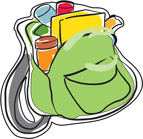 Fill The Backpack - Backpack Filled With Food (481x490)