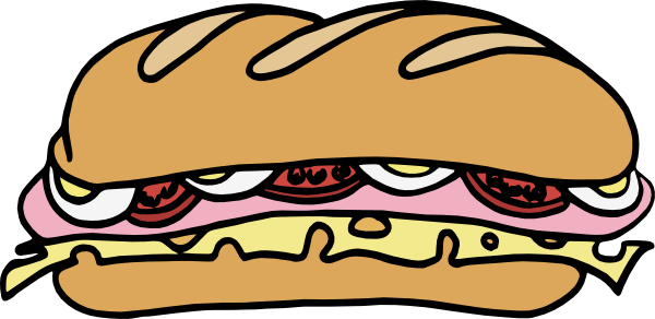 Hot Dog Clip Art At Clker - Sub Sandwich Clipart (600x292)