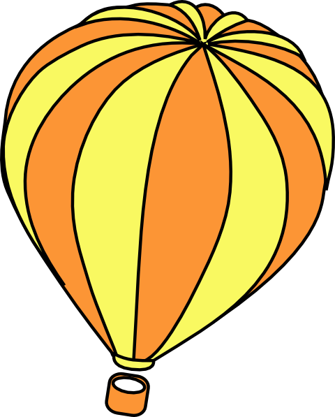 Hot Air Balloon One Clip Art - Orange Hot Air Balloon Clip Art (480x597)