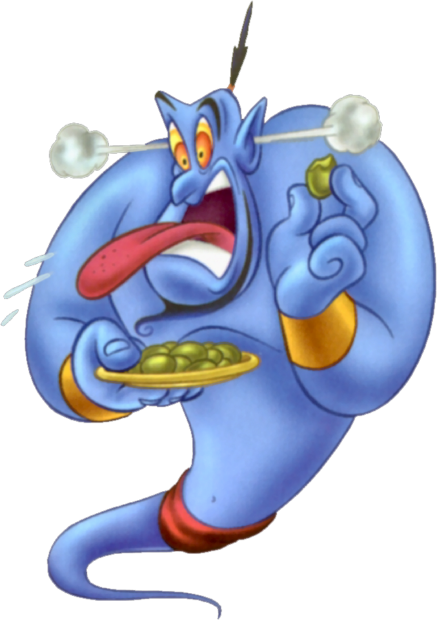 Com Genie Clipart - Aladdin Genie Eating Food (634x900)
