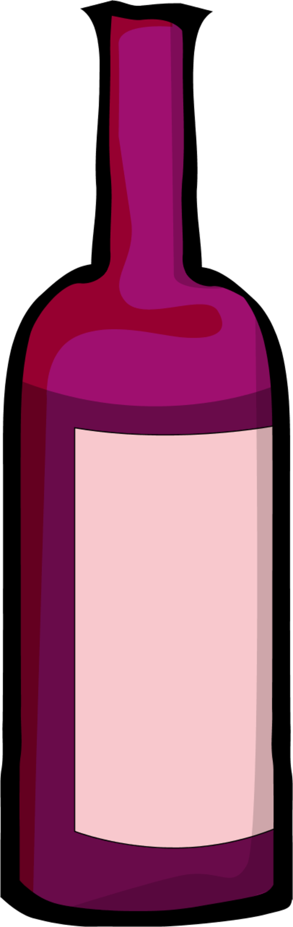 Vector Clip Art - Pink Wine Bottle Clip Art (600x1898)
