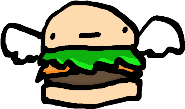 Flying Burger By Beanmelon On Clipart Library - Flying Burger Png (800x600)