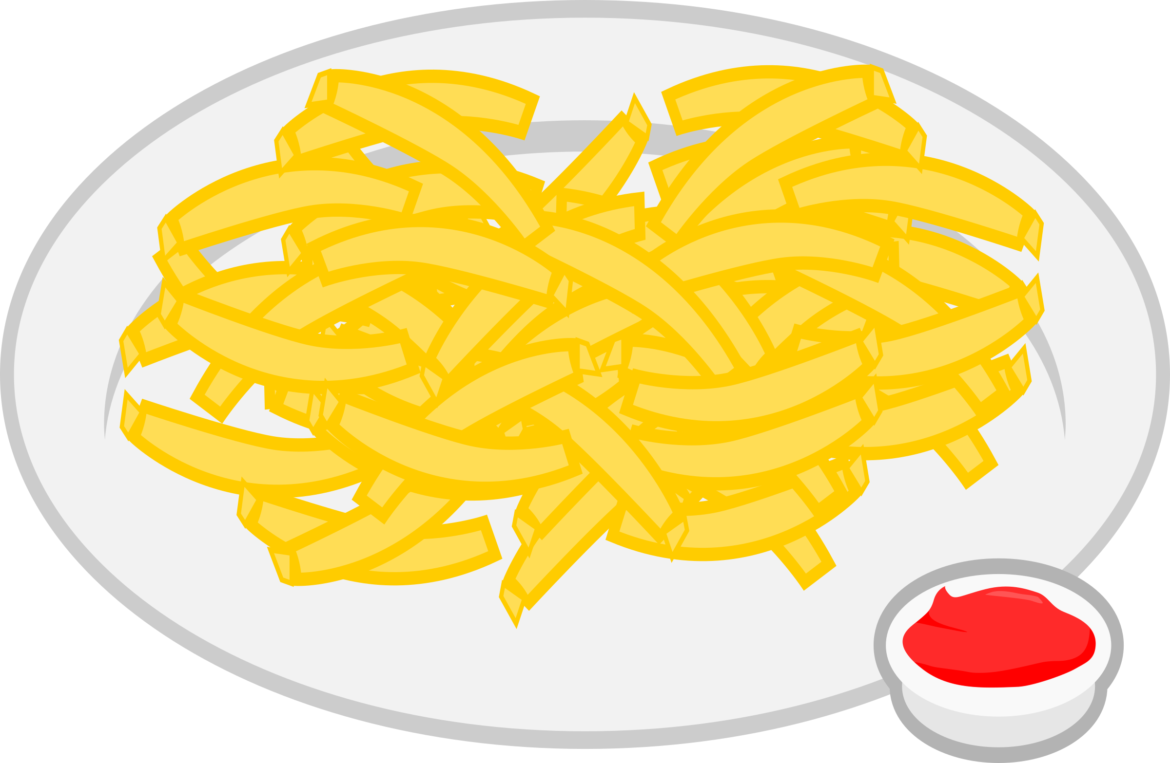 Clipart - Fries In Plate Clipart (2400x1567)