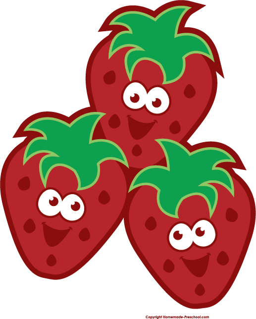 Click To Save Image - Smiling Strawberry Clipart (517x644)