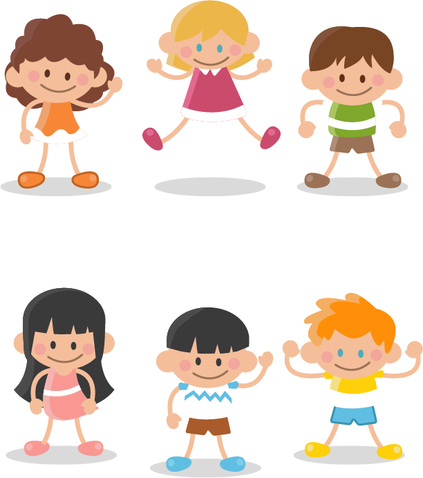 Boy Child Cartoon Clip Art - Cartoon Three Boys And Three Girls (612x692)