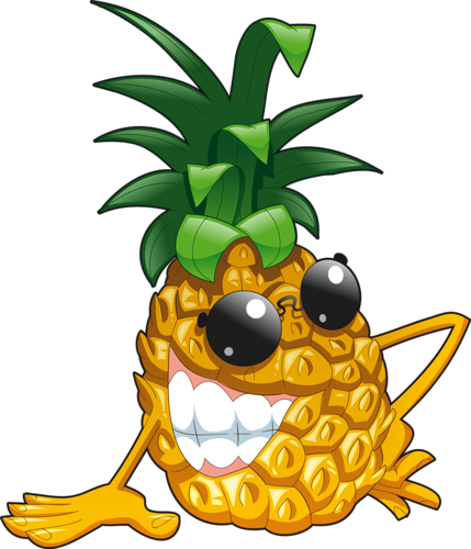 'cool Funny Vegetable And Fruits' By Tillhunter - Pineapple Clipart Emoji (429x500)