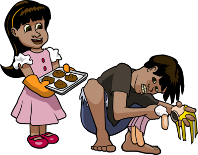Girl Giving Cookies To Boy - Show Love To Others (400x313)