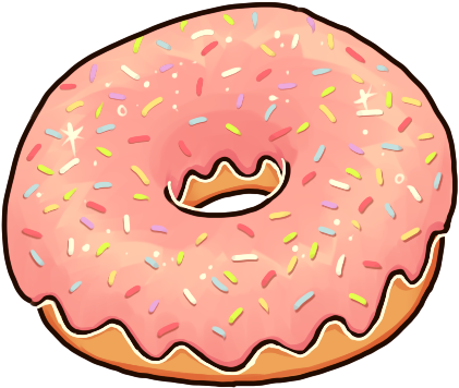 Dougnut Clipart Cute Tumblr - Drawn Donut (436x378)