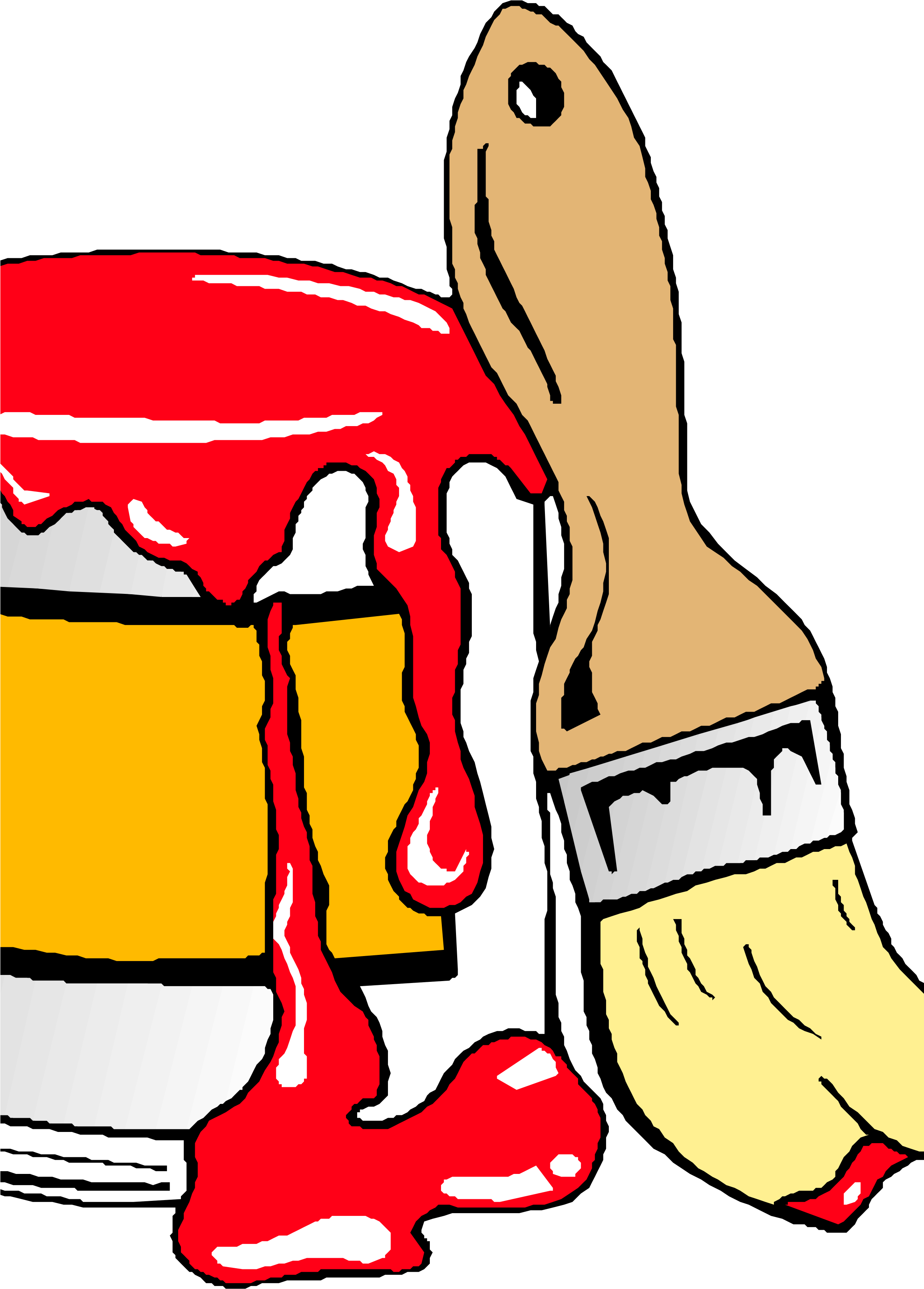 Can With Brush - Paint Can Clip Art (2400x3394)