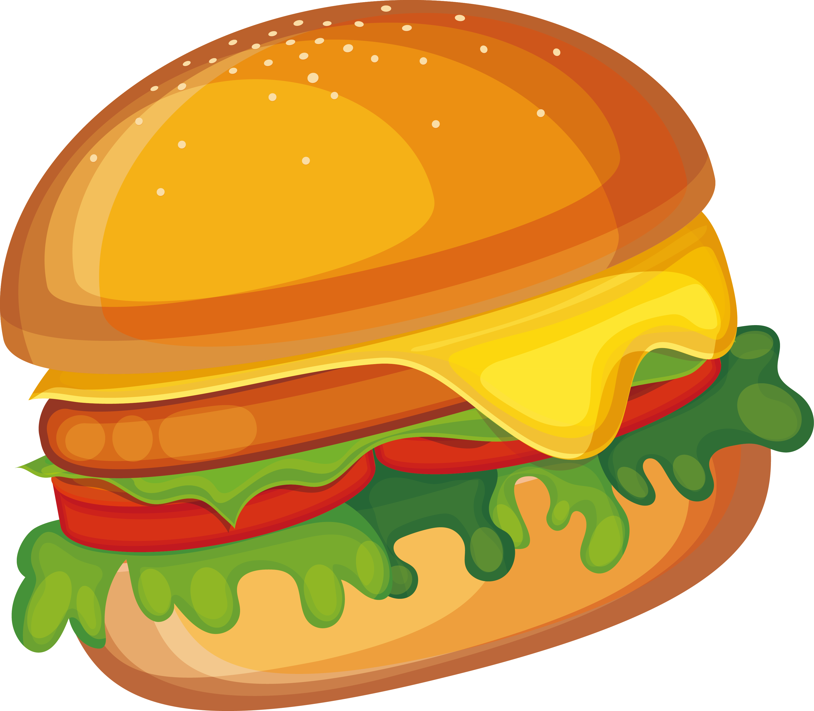 Cheeseburger Hamburger Fast Food Veggie Burger Clip - Burger Clipart Png (3401x2972)