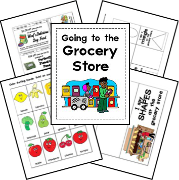 Free Grocery Store Lapbook Printables - Preschool Shopping Theme (354x356)