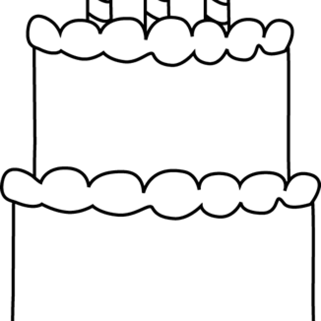 Birthday Cake Clipart Black And White Black And White - Black And White Birthday Cake Clip Art (1024x1024)