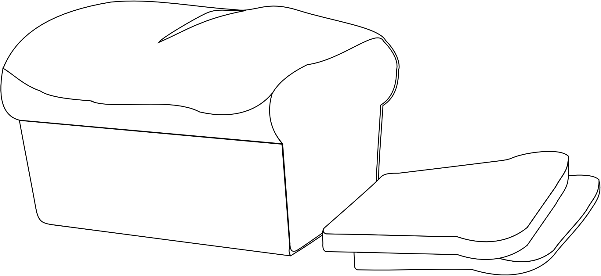 Bread Clipart Black And White - Black And White Bread Png (1969x905)