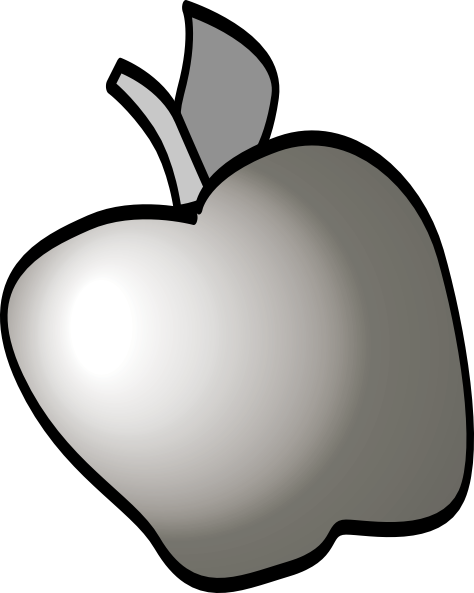 Apple Clipart Gray - Clip Art (474x593)