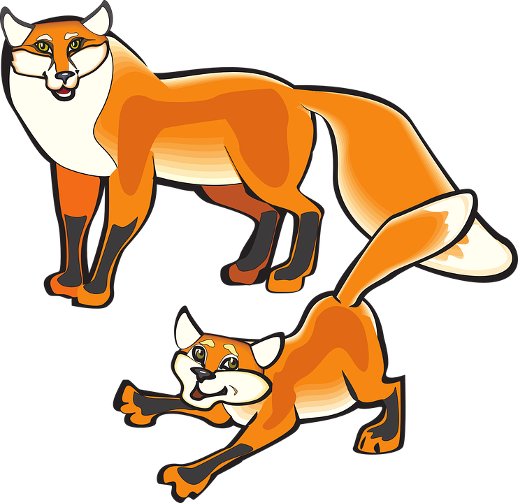 Clip Arts Related To - Clip Art Foxes (741x720)