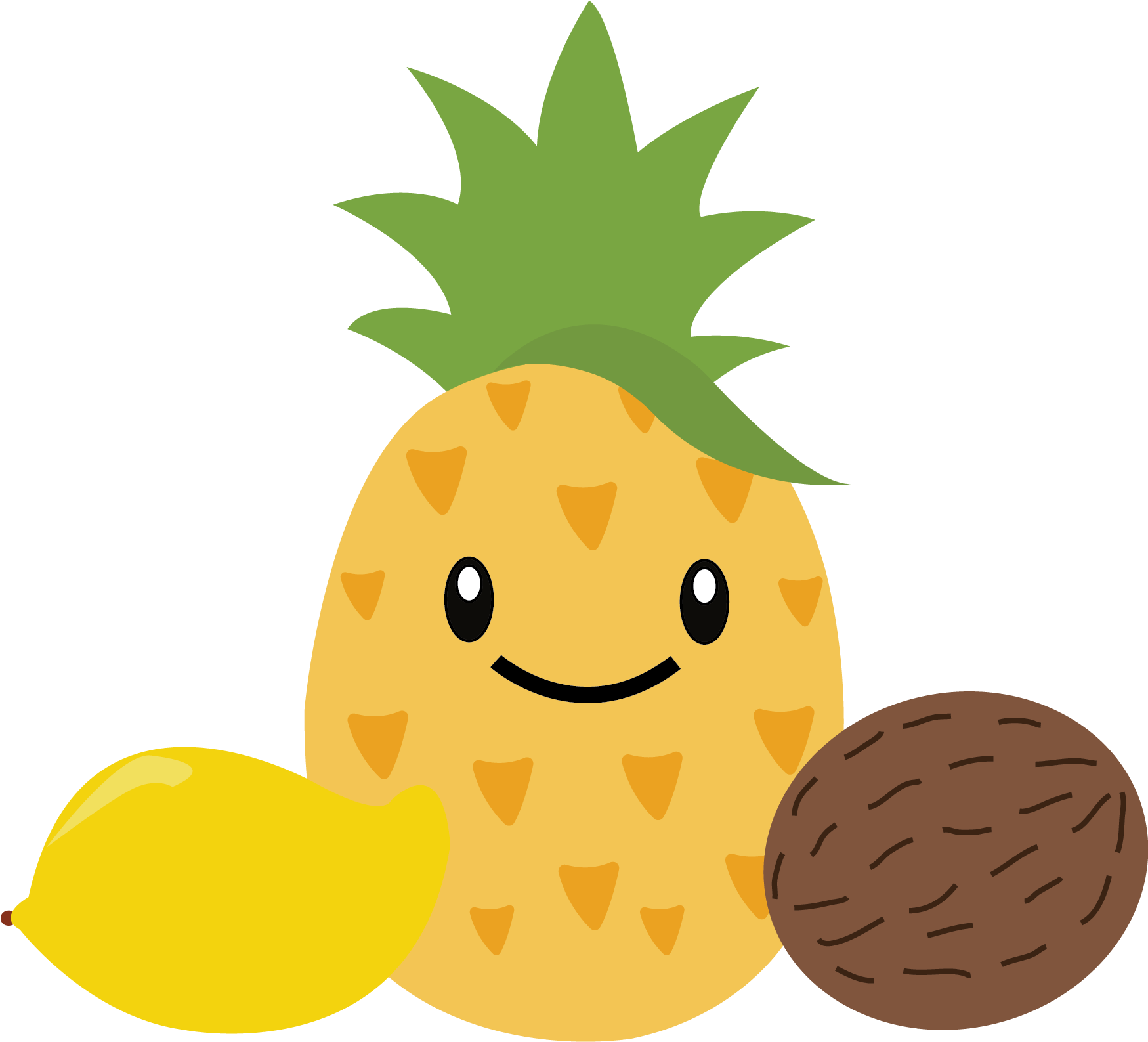 Pineapple Berries Watermelon Tropical Orange Melon - Pineapple (1748x1926)