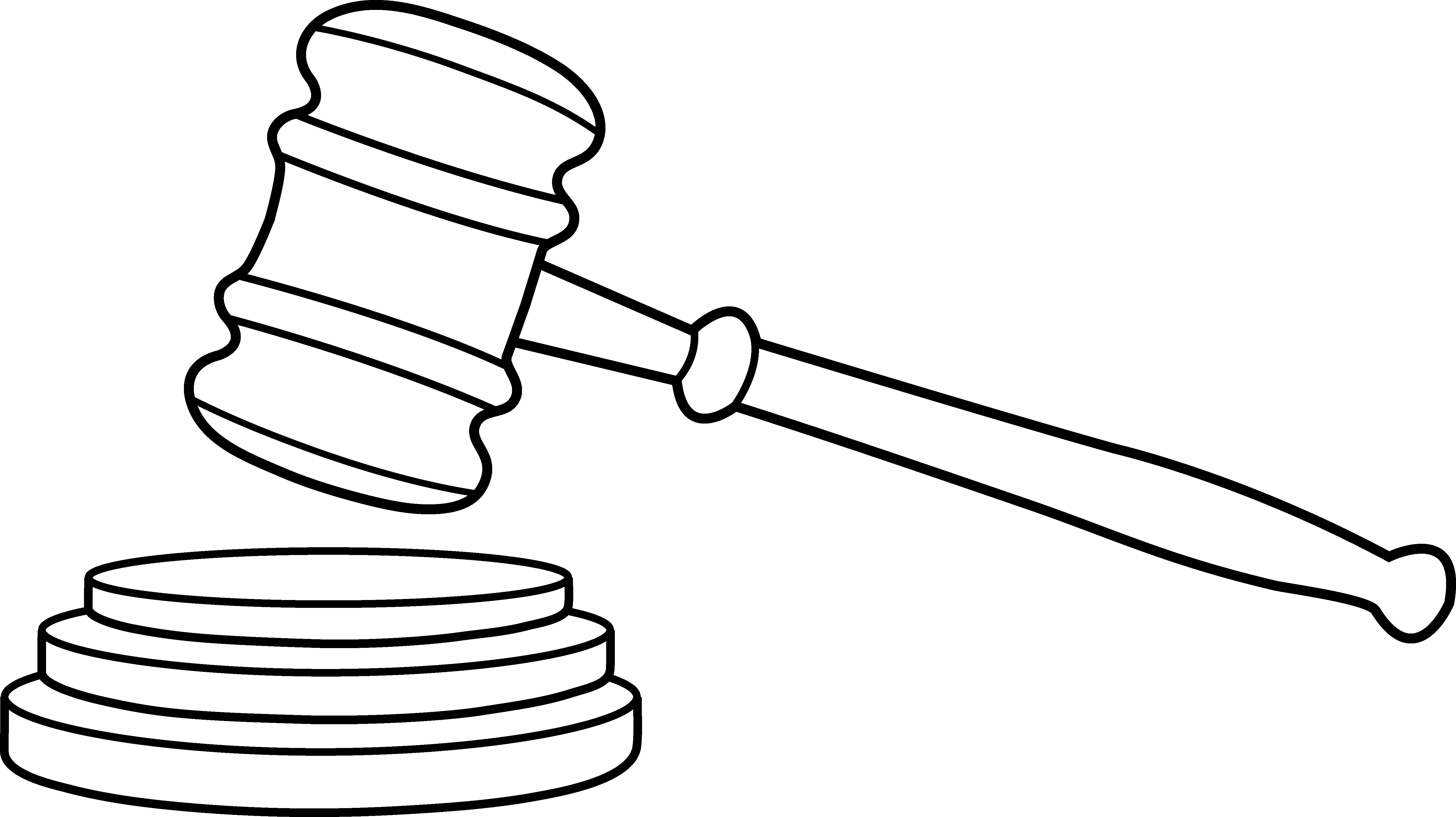 Court Gavel Line Art - Judge Gavel Clipart (5565x3125)