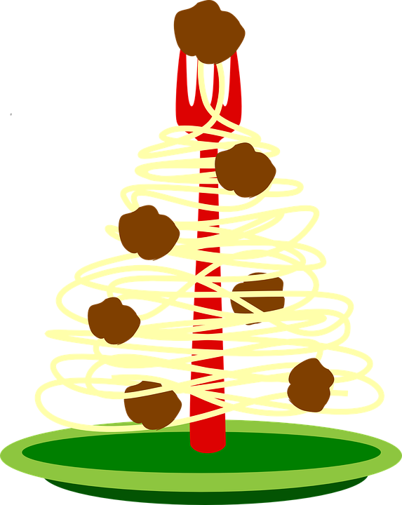Meatball Clipart Transparent Food - Spaghetti Meatball Christmas Tree (573x720)