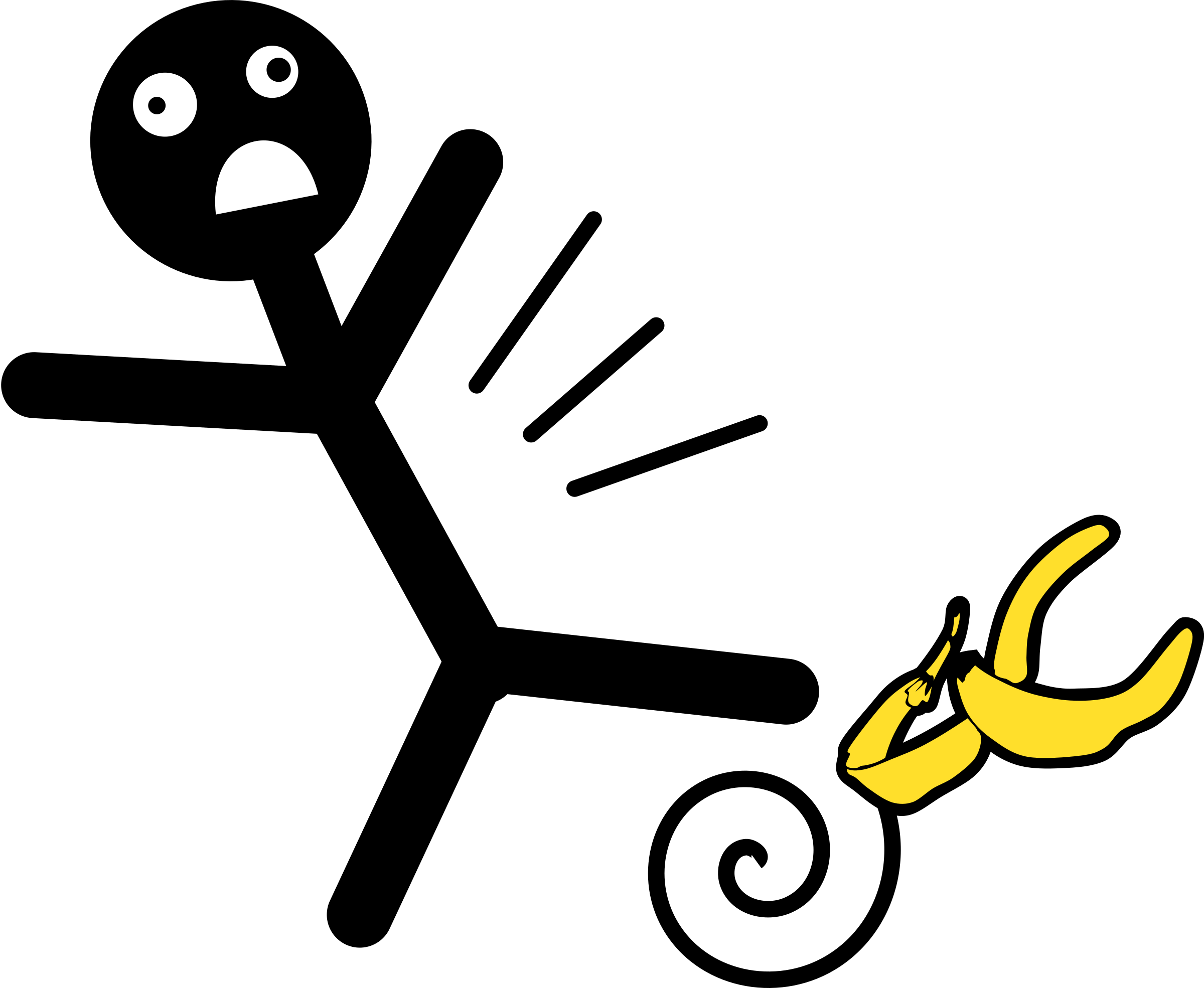 Banana Clipart Slip Pencil And In Color - People Slipping On Banana Peels (2400x1970)