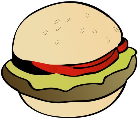 Burger Clipart Transparent Food - Cartoon Burger Transparent Background (512x512)