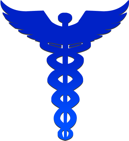 Caduceus Symbol Clipart Image - Caduceus Symbol Blue (512x512)